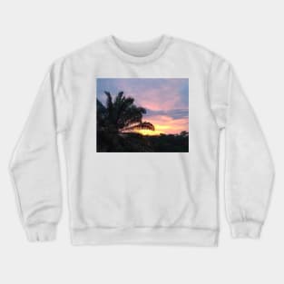 Tropical Sunset With Palm Tree Crewneck Sweatshirt